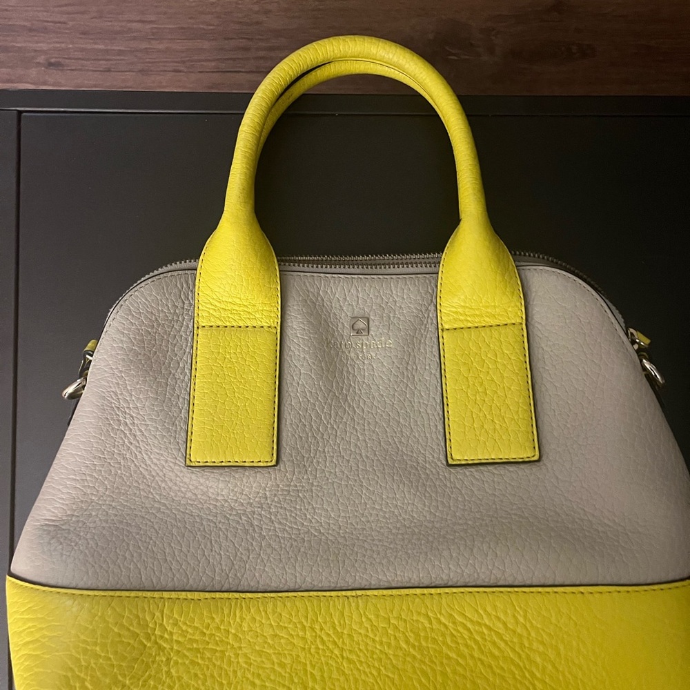 Kate Spade Yellow and Gray Structured Satchel